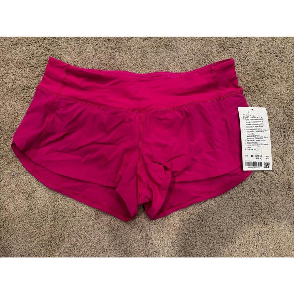 NWT Lululemon Speed Up LR Shorts 2.5" Lined Sonic Pink SNCP Size 10